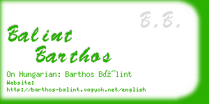 balint barthos business card